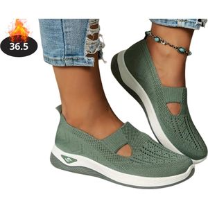 Nivard Schoenen Dames - Sneakers - Comfortabel - Slippers - Casual - Volwassen - Groen - Maat 40