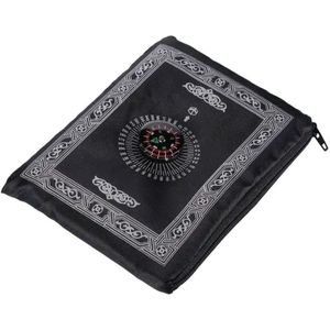 Gebedskleed - reisformaat - kompas - met opbergtas - zwart