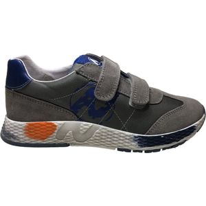 Naturino - Jesko - Mt 29 - velcro's blauwe logo lederen sportieve sneakers - Dk grijs