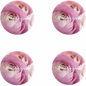 10 Corsage buttons Weddingguest pioenroos oud roze - button - corsage - pioenroos - bloem - roze