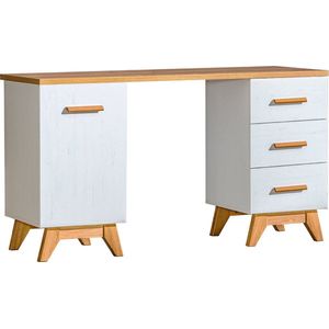 Bureau - Studeerbureau - Bureau met lades - Scandinavische stijl - Hoge kastpoten - 140 cm - Andersen Pine / Nash Oak