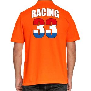 Grote maten racing 33 supporter / race fan poloshirt oranje voor heren - race supporter / coureur supporter XXXL