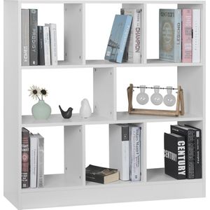 Moderne Boekenkast - Wandkast - 3-Laags - Boekenkast - 8 Opbergvakken - Kast - Opbergkast - Open - Wit