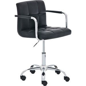 Premium bureaustoel Melania - Zwart - Op wielen - 100% polyurethaan - Ergonomische bureaustoel - In hoogte verstelbaar - Voor volwassenen
