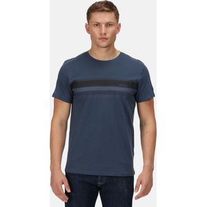 Het Regatta Cline VI T-shirt met korte mouwen - heren - Coolweave - katoen - Marine