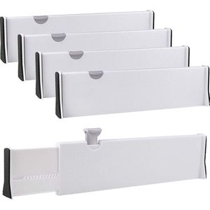 Set van 6 keukenladeverdelers verstelbaar, 34-54cm kunststof ladeverdelers lang - 6cm, ladeorganizers voor keuken, dressoir, badkamer, slaapkamer