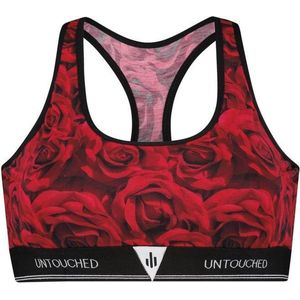 Untouched - Sport BH Dames - Opvallende Fotoprint: Roses - Maat: L