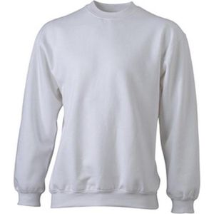 James and Nicholson Unisex Round Heavy Sweatshirt (Wit)