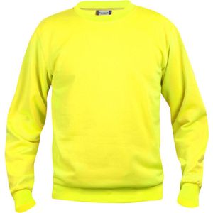 Clique Basic Roundneck Sweater Signaal-geel maat 3XL