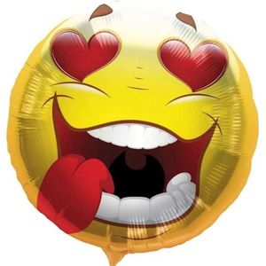 Folat - Folieballon - Emoticon - Crazy love - Zonder vulling