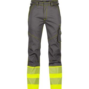 DASSY® Princeton Stretch hogezichtbaarheidsbroek - maat 53 - CEMENTGRIJS/FLUOGEEL