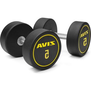 Zwarte/gele ZIVA Performance halters voor volwassenen - 5 kg dumbbell set