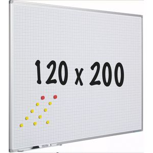 Whiteboard Deluxe - Diamanten - Geëmailleerd staal - Weekplanner - Maandplanner - Jaarplanner - Magnetisch - Wit - 100x200cm