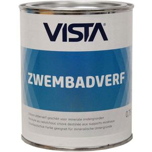 VISTA ZWEMBADVERF - Verf voor zwembad en zwemvijver - Chloorrubberbasis - 1K - Wit - 750 ml