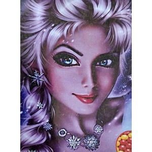 Denza - Diamond painting Elsa Frozen 40 x 50 cm volledige bedrukking ronde steentjes - direct leverbaar -