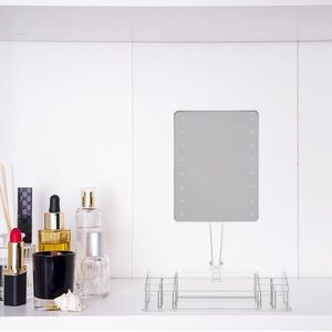 Draaibare LED-spiegel met opbergruimte voor sieraden - Overig - wit - zwart - Wit - SILUMEN