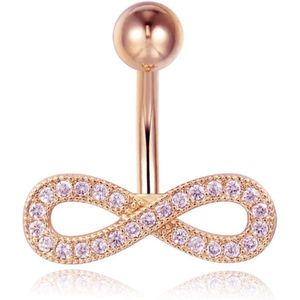 Cilla Jewels Navelpiercing van Titanium - Infinity Rose Goud