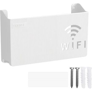Opbergbox voor router met wandmontage en kabelorganizer voor thuiskantoor - Draadloze routerhouder