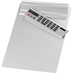 Wedo Aluminium klembord met rekenmachine - Zilver A4