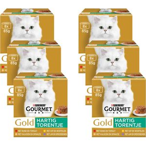 Gourmet Gold Hartig Torentje - Kattenvoer Natvoer - Vlees met groente mix - 48 x 85 g