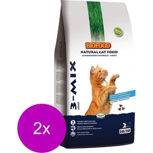 Biofood Kattenbrokjes 3-Mix Mix - Kattenvoer - 2 x 2 kg