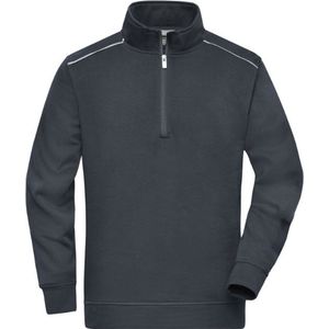 James & Nicholson Solid sweater met rits JN895 - Antraciet - XL