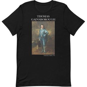 Thomas Gainsborough 'De Blauwe Jongen' (""The Blue Boy"") Beroemd Schilderij T-Shirt | Unisex Klassiek Kunst T-shirt | Zwart | XS
