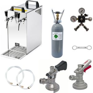 Complete set - Biertap - Kontakt 40 2-kraans droogkoeler, 50 liter/u - Biertap, Beertender, Thuistap, Bierkoeler, Type M, Type G