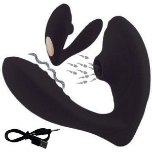 PowerEscorts - Oral Angel  - Luchtdruk vibrator - Clitoris stimulator - deze klitoris zuiger maakt je gek - orgasme verzekerd - trendy zwart - oplaadbaar - meerdere funkties - br221