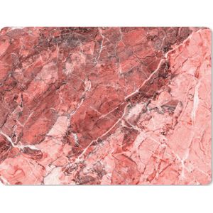 Muismat - Mousepad - Kristal - Roze - Rood - Graniet - 23x19 cm - Muismatten