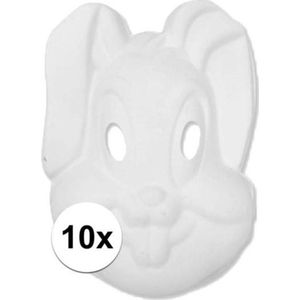 10x Papier mache masker konijn/haas