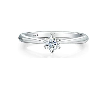 Ella - 18k Witgouden Solitair Moissanite Verlovingsring - 0.3 karaat