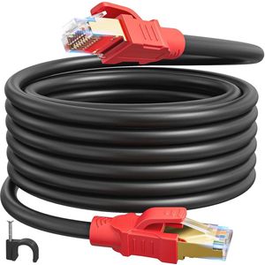 Hoge Snelheid Ethernet Kabel 15m - Cat 8 Netwerkkabel voor Binnen en Buiten