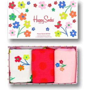 Happy Socks Flower Socks Gift Set (3-pack) - gekleurde bloemenzee - Unisex - Maat: 41-46