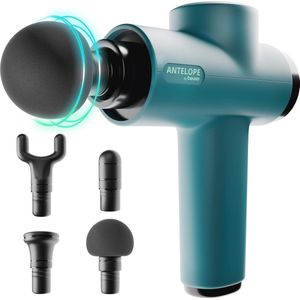 Compact massagepistool met 4 opzetstukken voor effectieve spierontspanning en regeneratie