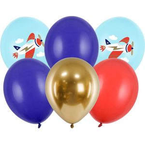 Partydeco - Partydeco ballonnen - Vliegtuig (6 stuks)