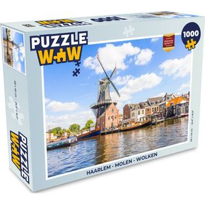 Puzzel Haarlem - Molen - Wolken - Legpuzzel - Puzzel 1000 stukjes volwassenen
