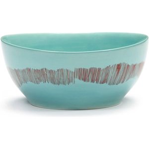 Serax - Ottolenghi - Feast - Kom - 16cm - S - Azuurblauw Rode strepen - set van 4