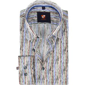 Suitable - Overhemd Inked Stripes Multicolour - 39 - Heren - Slim-fit