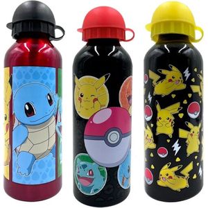 Pokemon Aluminium Drinkfles / Schoolfles - 500 ml. - 1 Stuks (verkrijgbaar in 3 soorten)