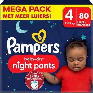 Pampers - Baby Dry Night Pants - Maat 4 - Mega Pack - 80 stuks - 9/15 KG