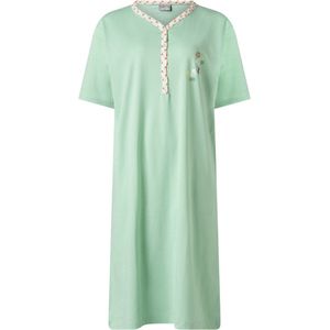 Lunatex - dames nachthemd 224163 - korte mouw - groen - maat XXL