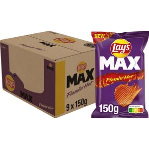 Lay's Max Flamin Hot - Chips - 9 x 150 gram