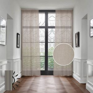 HOOMstyle kant en klaar gordijn met haakjes - Vitrage - Voile - Met plooiband - 140x270cm - Zand