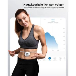 Bluetooth Meetlint voor Lichaamsomtrek - Slimme Maatband voor Fitness en Gezondheid - Draadloze Synchronisatie met App