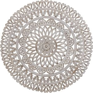 PTMD Farris Cream Round Mdf Wall Panel Carved S