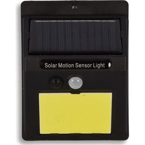 Efficiënte Zonne-energie Wandlamp voor Buiten - LED Verlichting - Bewegingssensor - Zwart Kunststof- 1200mAh Batterij - Automatische Sensor - Geschikt voor Tuin, Patio en Oprit (12.5 x 9.5 x 5 cm)