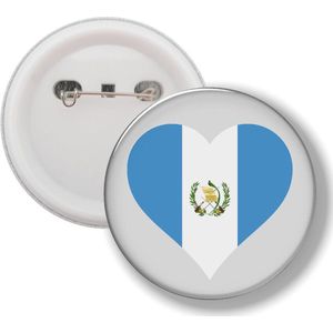 Button Met Speld - Hart Vlag Guatermala