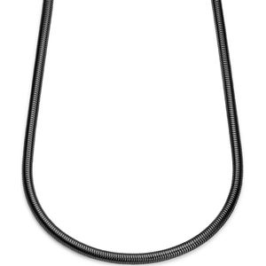 Lucleon - Heren - Slangenschakels Ketting Ketting - Zwart - Roestvrij Staal