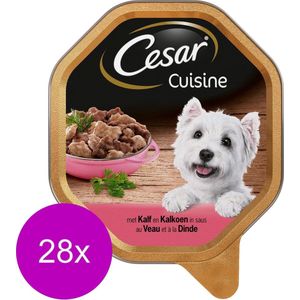 Cesar Alu Cuisine - Kalf&Kalkoen - Hondenvoer - 28 x 150 g